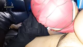 I call my stepdad and he fucks me in the ass on the couch.
