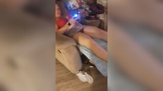 I let horny guy film me from his point of view up my skirt and open my legs wide and tease him