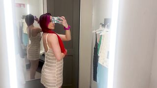 [4K] Public Transparent Mesh Clothes Try on Haul