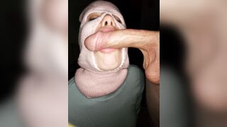 Intense Ball Worship With Big Cock on Face - FacelessThroat - Sucking His Balls Gets Him Rock Hard