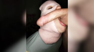 Intense Ball Worship With Big Cock on Face - FacelessThroat - Sucking His Balls Gets Him Rock Hard