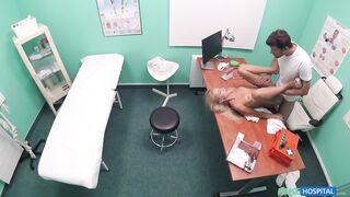 Sweet BLONDE RUSSIAN swallows the Doctors Cum - Fake Hospital