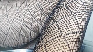 Hairy brunette pussy, big tits, sensual hairy woman in the kitchen. Sexy stepmom, hairy pussy, big a