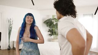 Blue-Haired Goddess Jewelz Blu Has An Intense Orgasm While Riding Zane Walker