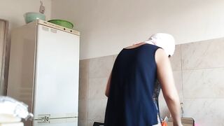 Latina with big hairy tits. Sexy brunette tries on tights, hairy pussy, big ass, big tits.