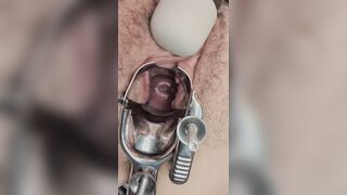 Pussy Cumming Hard While Stretched With Speculum
