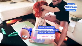 I helped my stepsister with yoga, and she gave me a juicy blowjob