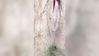 Perv Milf's Pee Diary: Hairy Pissing with a Huge Anal Fart Both Holes Mega Close up