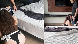 Fiery slut dominated and rewarded with wild fucking