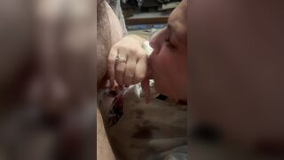 Slow sensual cock sucking