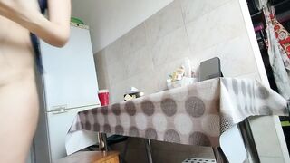Sexy milf tries on panties. Watching a hairy MILF, hairy pussy, big tits, big ass