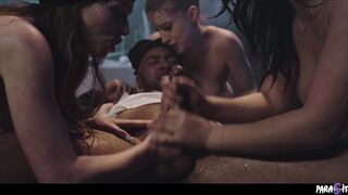 Femdom Reverse Gangbang - Lesbians Possessed by Horny Demons Fucks Black Guy Multiple Creampies