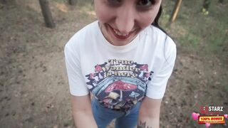 I Flashed My Cock To A Lonely Girl In The Forest And She Helped Me Cum