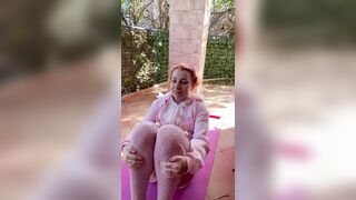 Redhead Step Sister In Stockings Does Yoga For Me