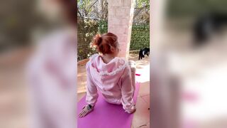 Redhead Step Sister In Stockings Does Yoga For Me