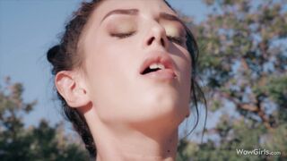 WOWGIRLS Two beautiful girls Kama Oxi and Shania Vegax making out on the couch
