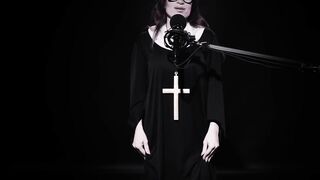 Italian JOI: the blessing of MILF nun Ruber Flamma to cum on her tits