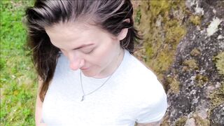 Kinky hiker likes a creampie snack in her mouth when traveling