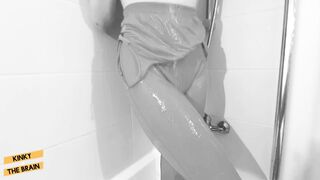 Wet Bodysuit Orgasm in the shower