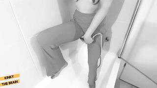Wet Bodysuit Orgasm in the shower