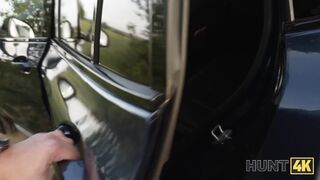 HUNT4K. Blonde babe was so sad so Hunter offered her fun and she loved to ride his big dick