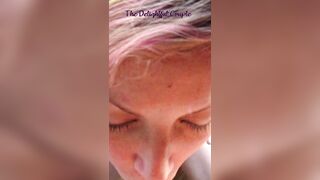 Dick slapping my sexy tattooed girlfriend after deepthroat