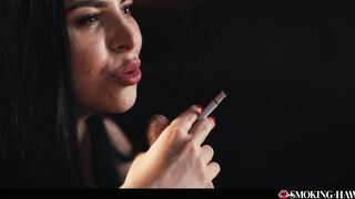 Hot Brunette Kira Queen Smoking Porn - Sexy Lace Lingerie Cigarette Smoke Cum in Mouth