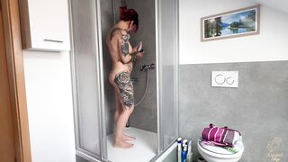 Dirty shower! Shaving my pussy while taking a hot shower!