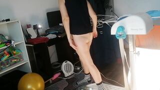 Hot latina with big ass, hairy pussy, big tits, big ass. Sexy and naughty milf tries on naked clothe