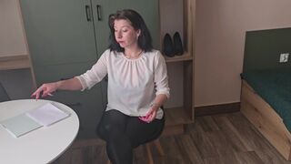 Stripping in My Office, Dildo Between My Legs – This Lesson Is Just for You
