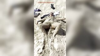 I’m Very HOT Playing On The NUDIST Beach With My SANDY Body