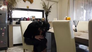 Stepmom lap training- a big strap-on for your ass