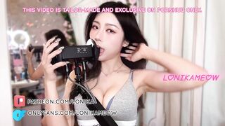 ASMR LICK ｜LonikaMeow港女舔耳 顱內高潮 3Dio Ear Licking Ahegao Kisses 耳舐め CK內衣【No ADs on PATREON & ONLYFANS】
