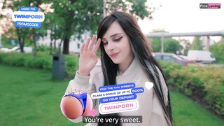 Pretty girl masturbates in a cafe and on the street. sucked in a public place - pinkloving