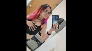 Public Bathroom Titty Tease