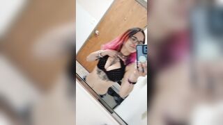 Public Bathroom Titty Tease