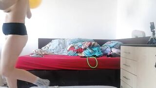 Amateur mom does naked yoga. Latina big ass, big tits.