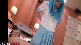 Naughty Maki Horiguchi in Cosplay Gives Blowjob and Teases With Toys