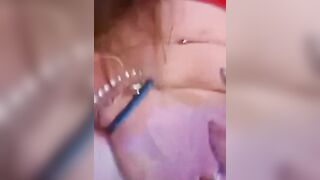 Up close fingering my wet tight ass and pussy and having body shaking orgasm in house party bedroom
