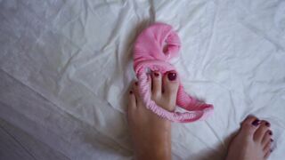 Perfect Pink Pussy Peeing a Lot! Standing Pee In Panties