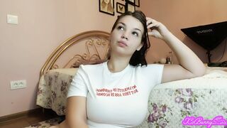 Cute faces while farting by busty brunette latina