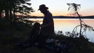 Love at a Lake in the Sunset - RosySky - 4K 30fps