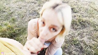 Public blowjob from a fan with a view of the city