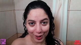 Best friend in the shower invites me to fuck her. Golden shower and creampie ft. Eddie Queens