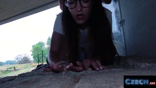Czech XXX - Sweet ass Czech is fucked in public under a bridge