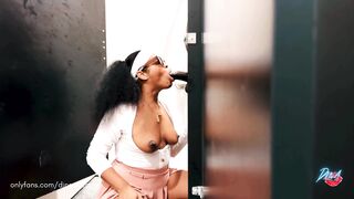 Throating My Tennis Instructor's Thick Cock In The Club Bathroom!