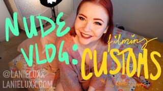 NUDE VLOG: filming customs !!! behind the scenes with a disabled porn creator - fully naked chatting