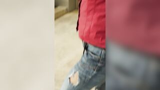 Petite Girl Cums in Public Bathroom