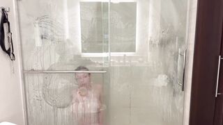 A glass shower in the hotel room?
