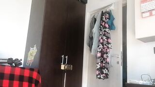 Latin amateur pussy seems to be doing naked housework.